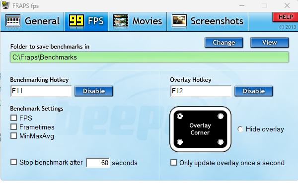Мониторинг производительности во Fraps